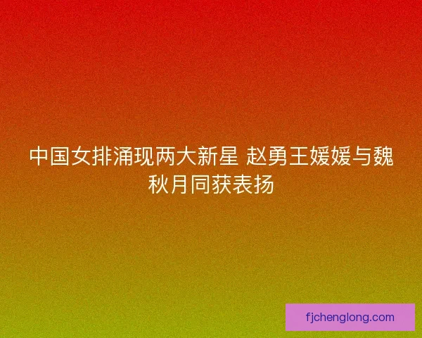 中国女排涌现两大新星 赵勇王媛媛与魏秋月同获表扬